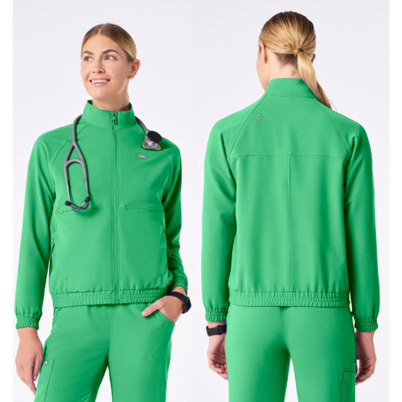 NWT Figs Limited Edition Full Zip Sydney Scrub Jacket Emerald Women's Size XS - Picture 1 of 6